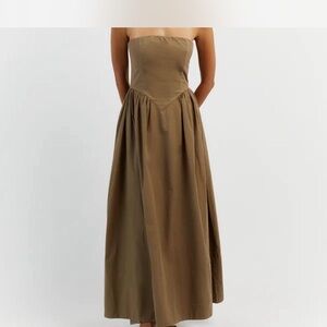 DISSH hyland Strapless Dress in coffee
